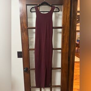 Elizabeth and James Burgundy Midi Dress